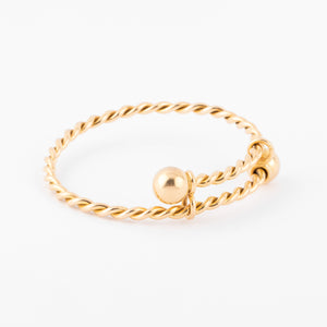 Bracelet jonc en or jaune torsadé