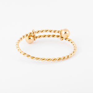 Bracelet jonc en or jaune torsadé