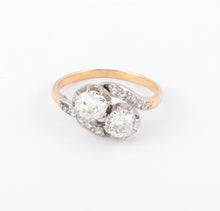 Charger l&#39;image dans la galerie, Bague Toi &amp; Moi en diamant platine et or
