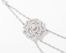 Charger l&#39;image dans la galerie, Collier or gris et motifs en fleurs en diamant
