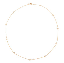 Charger l&#39;image dans la galerie, Collier or jaune intercalé de diamant sur maille forçat
