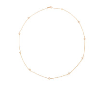 Charger l&#39;image dans la galerie, Collier or jaune intercalé de 9 diamants sur maille forçat en sertis clos.
