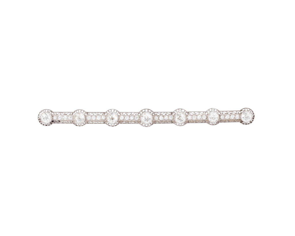 Broche en platine et diamant époque Art Déco