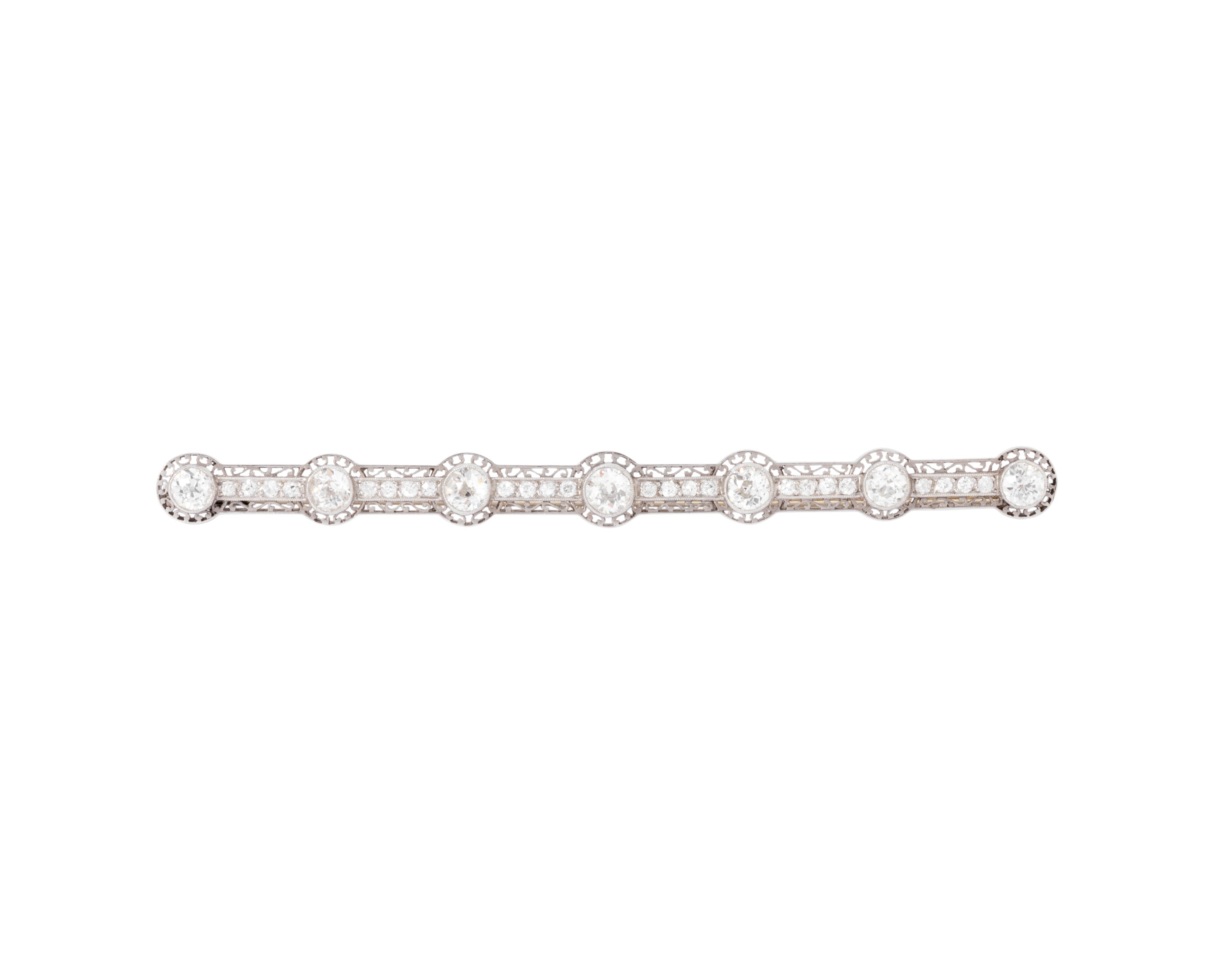 Broche en platine et diamant époque Art Déco