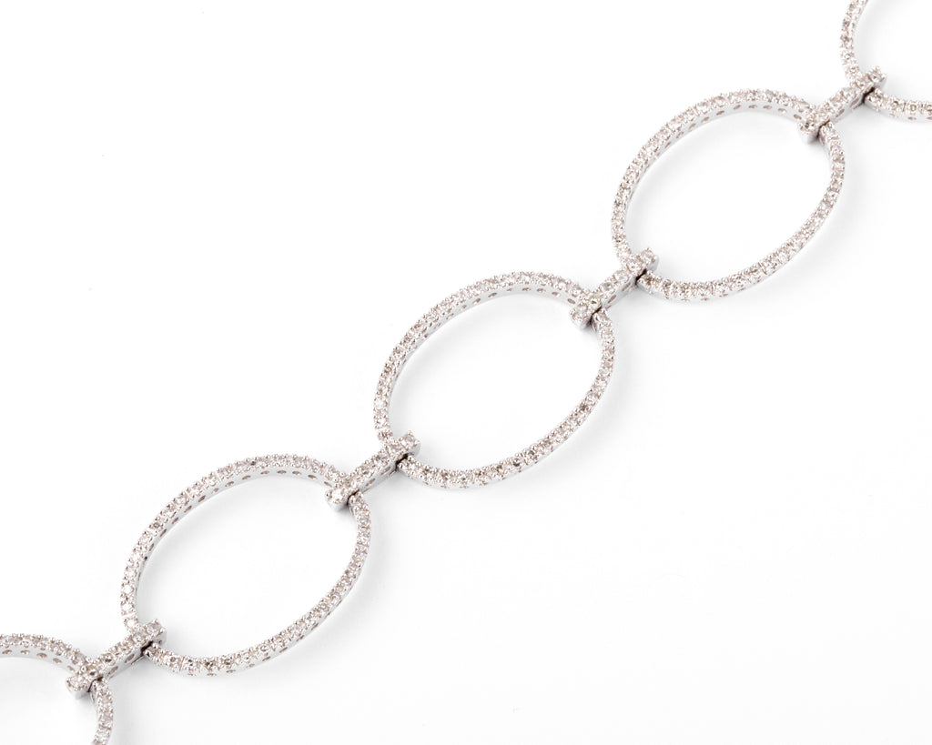 Bracelet maillons ovales en diamant