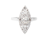 Charger l&#39;image dans la galerie, Bague marquise en platine et diamant
