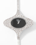 Montre ovale Or gris diamants Chopard année 1970