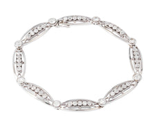 Charger l&#39;image dans la galerie, Bracelet or platine et et diamant formant des maillons ovales

