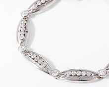 Charger l&#39;image dans la galerie, Bracelet or platine et et diamant formant des maillons ovales
