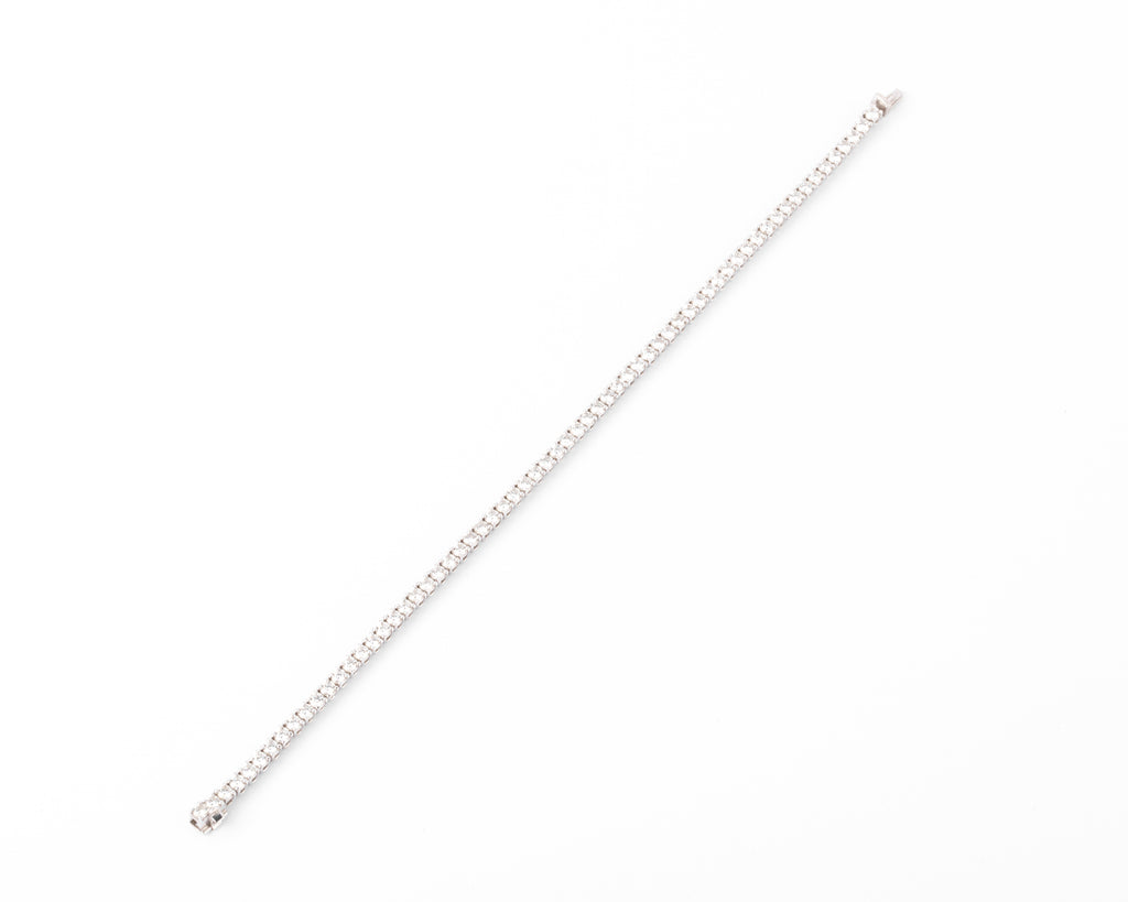 Bracelet ligne en diamant taille princesse sur or gris