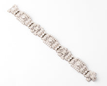 Charger l&#39;image dans la galerie, Bracelet platine et diamant art décot à motifs rectangulaires
