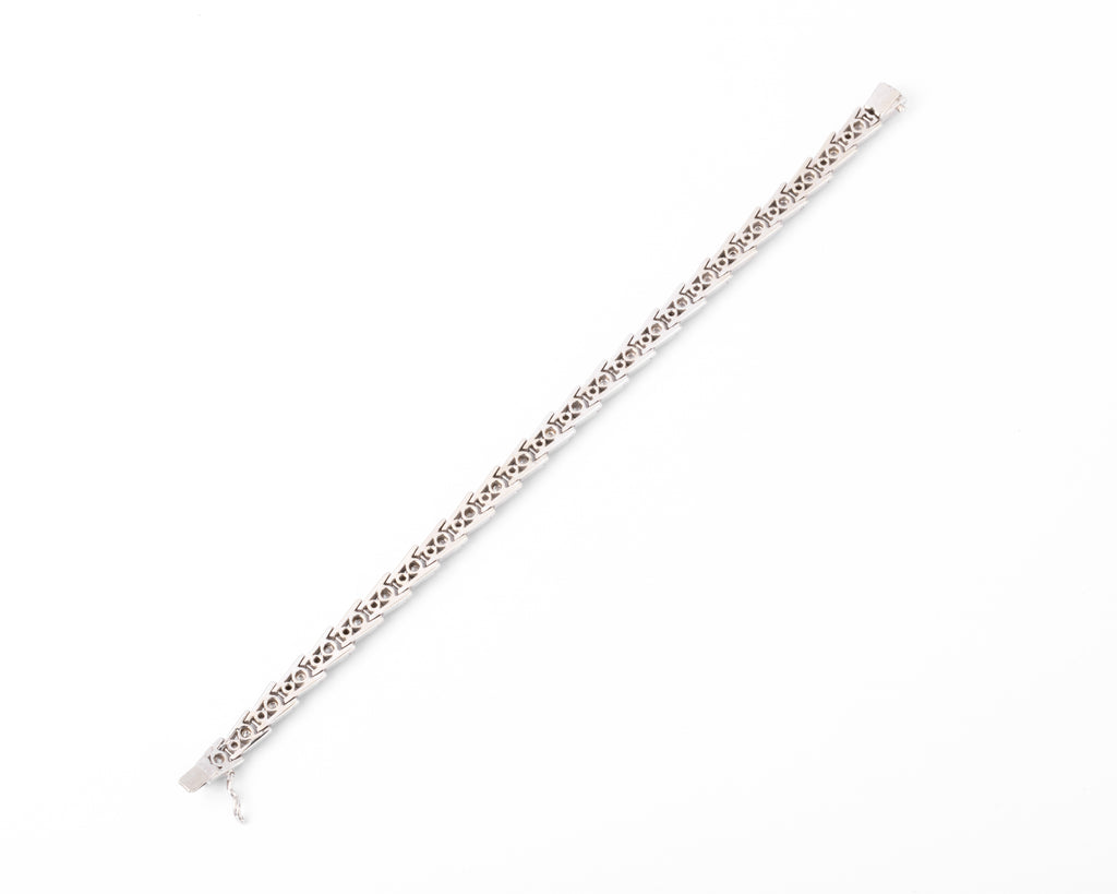 Bracelet riviere en diamant or gris et platine