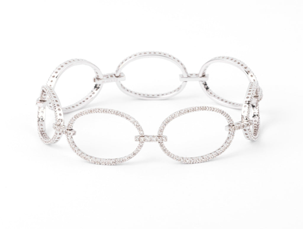 Bracelet maillons ovales en diamant