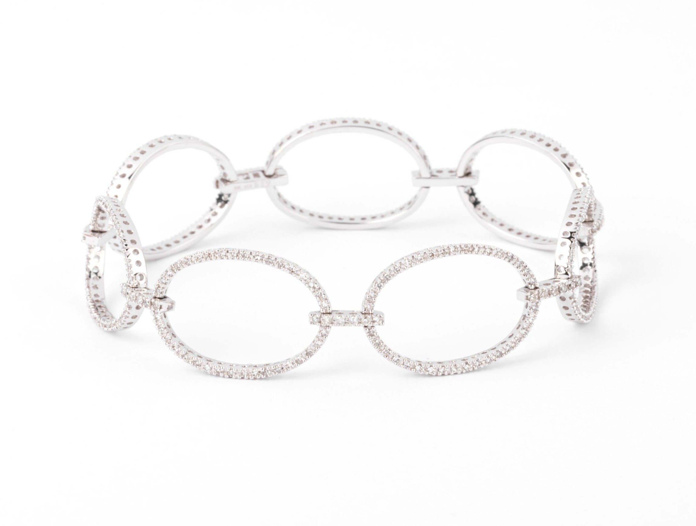 Bracelet maillons ovales en diamant