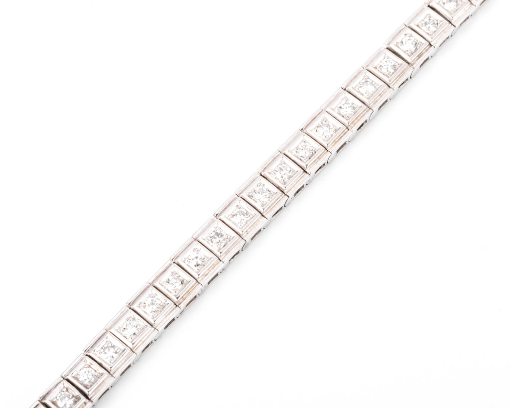 Bracelet en platine riviere en diamant