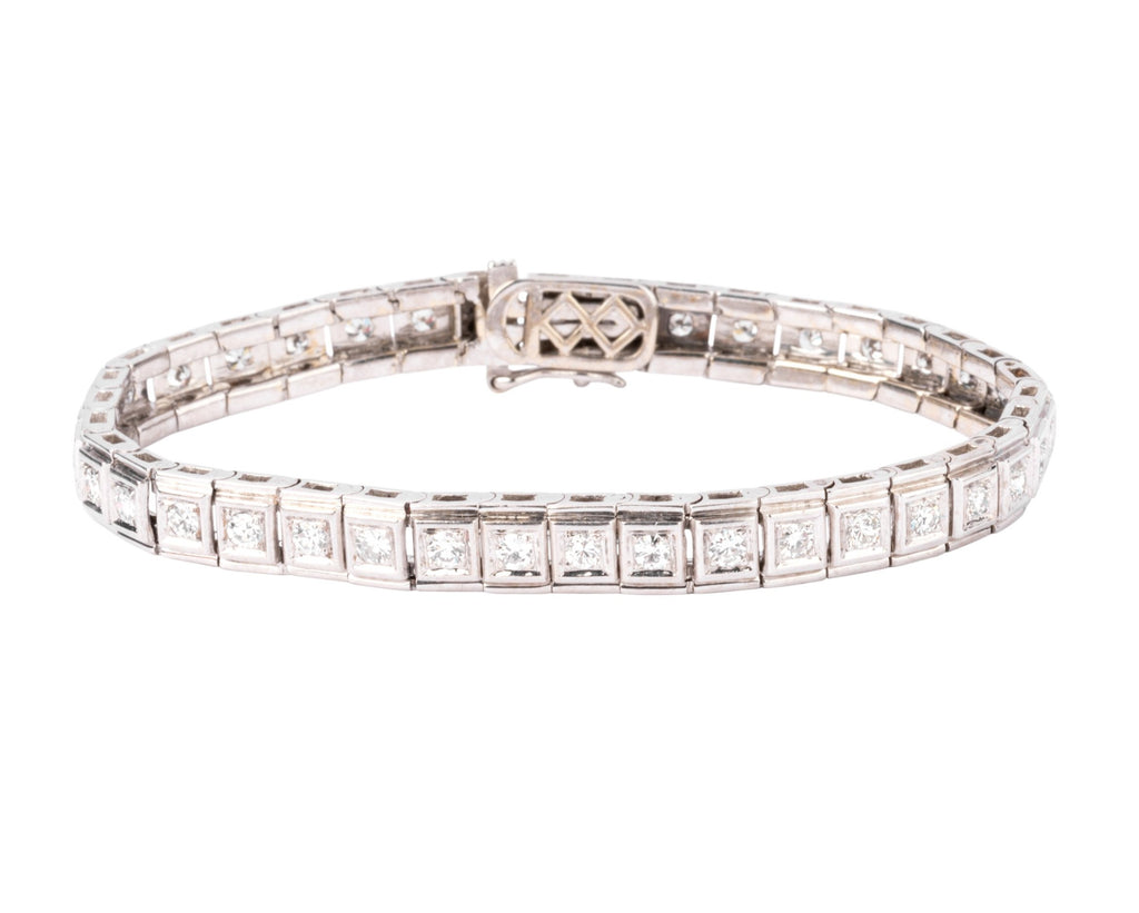 Bracelet en platine riviere en diamant