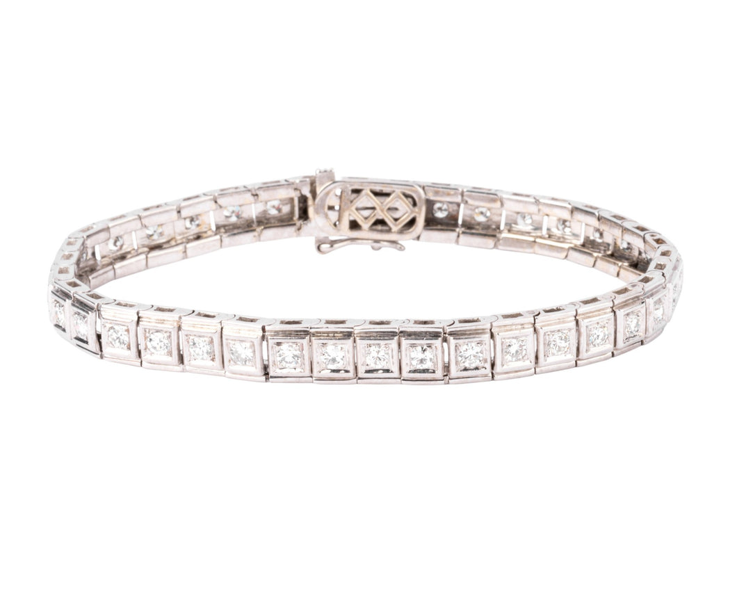 Bracelet en platine riviere en diamant