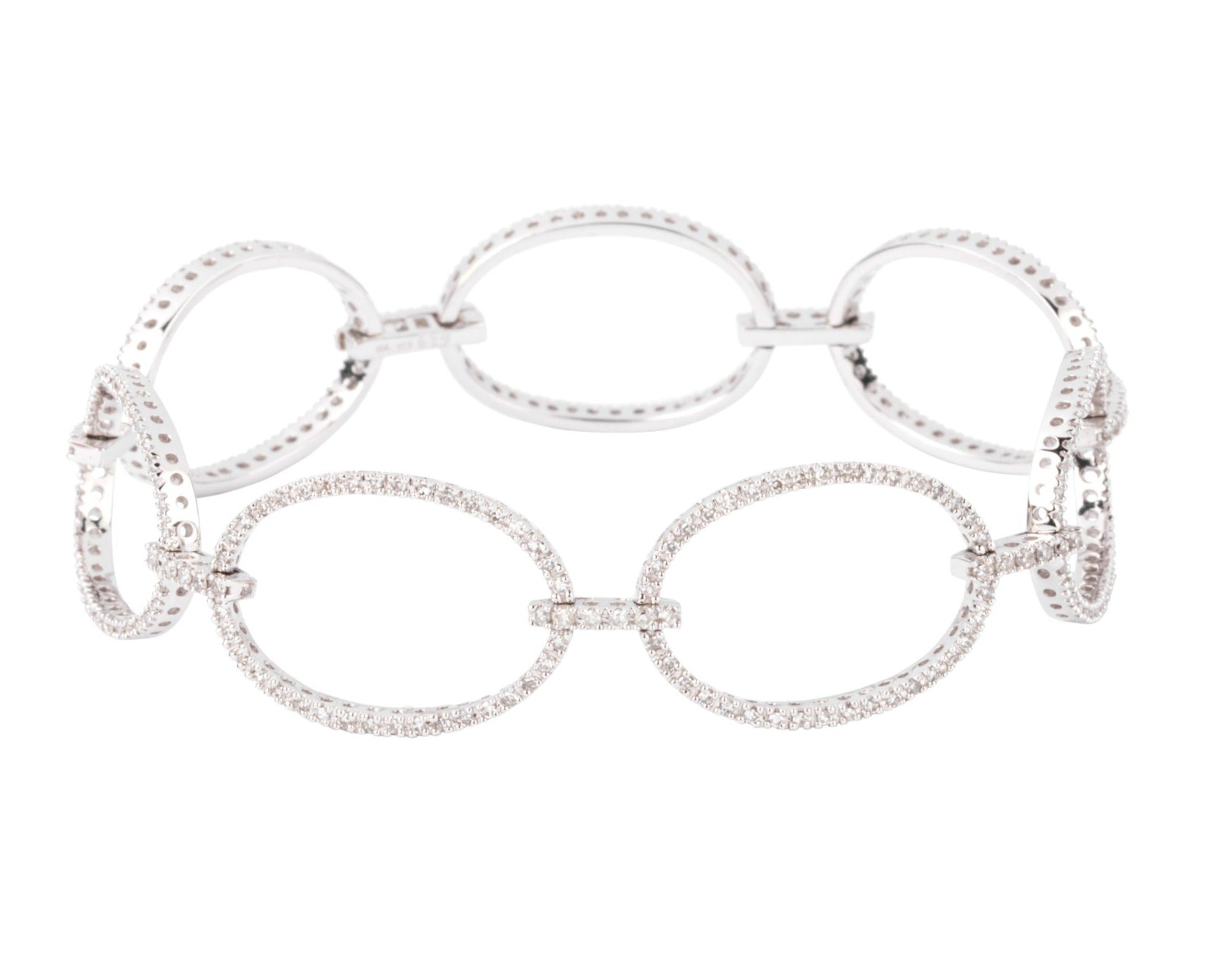 Bracelet maillons ovales en diamant