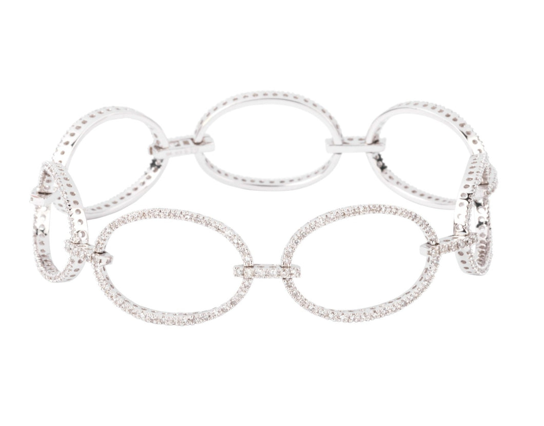 Bracelet maillons ovales en diamant
