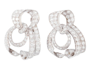 Importante boucle d'oreilles Platine et diamants circa 1930