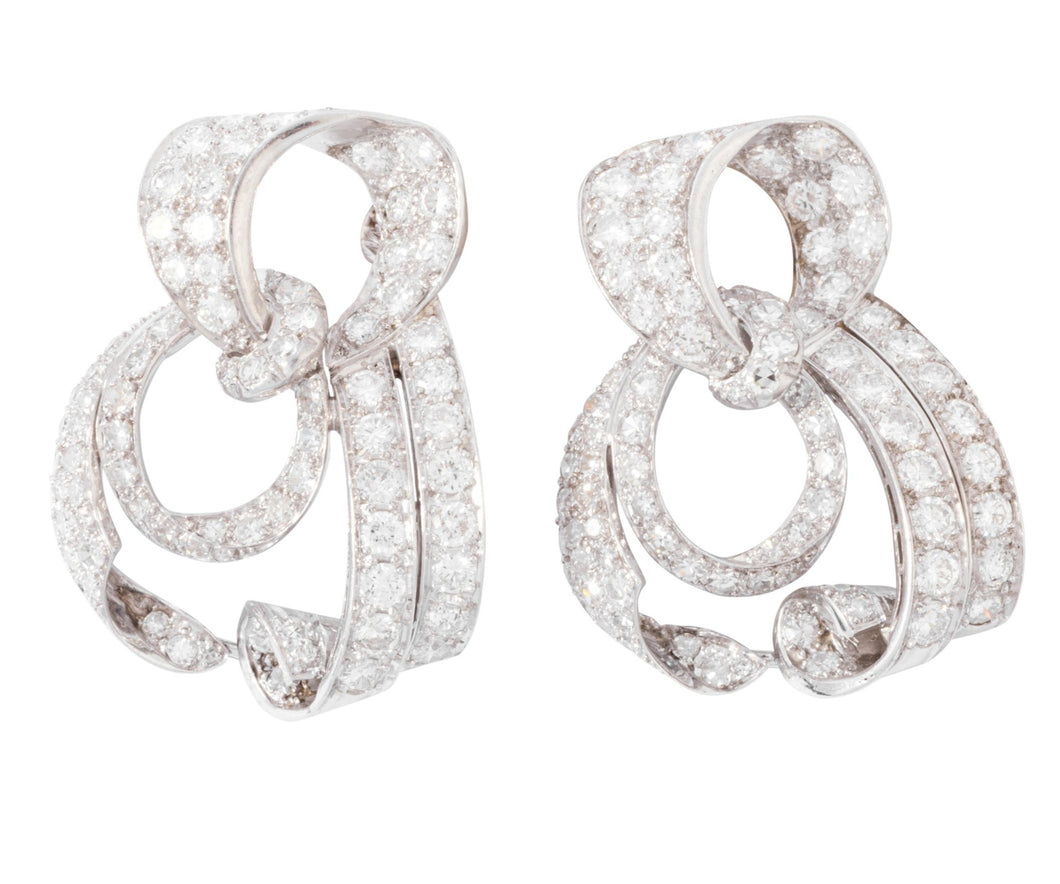 Importante boucle d'oreilles Platine et diamants circa 1930